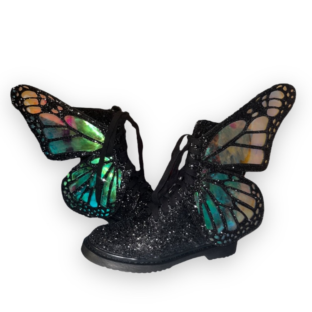 Dolls Kill Limited Edition Club Exx Black Metamorphosis Butterfly Boots